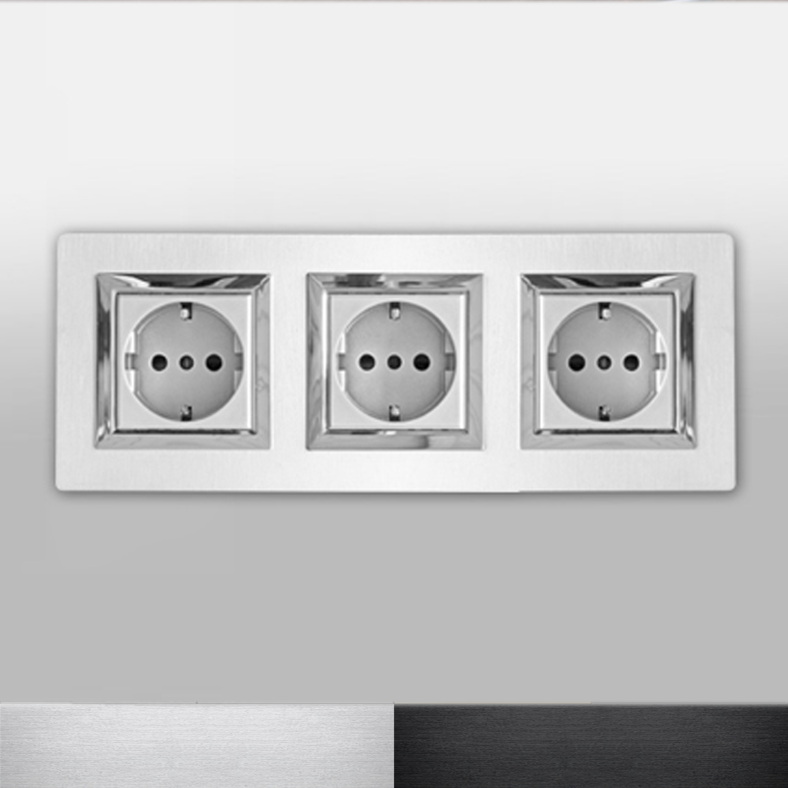 Kollektion AVE Alumia S44 Steckdose silber